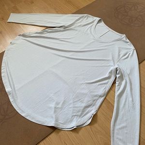 Lululemon White Opal Draped Bum Covering Long Sleeve